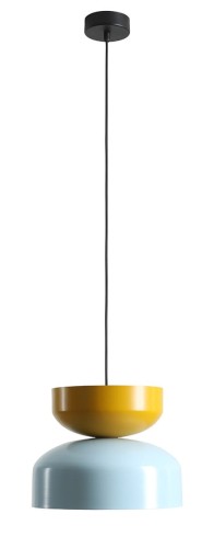 Lampa wisząca Tula Dark Baby Blue + Mustard (klosze 30 + 23 cm)