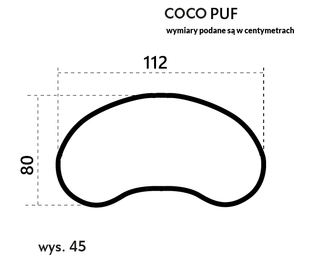wymiary Puf Coco 112x80 cm MP Nidzica