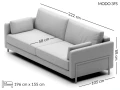 Sofa Modo z funkcją spania 222 cm MP Nidzica z ekspozycji 9