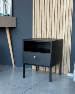 Stolik nocny Lanzzi 40x40cm czarny mat ELTAP z ekspozycji