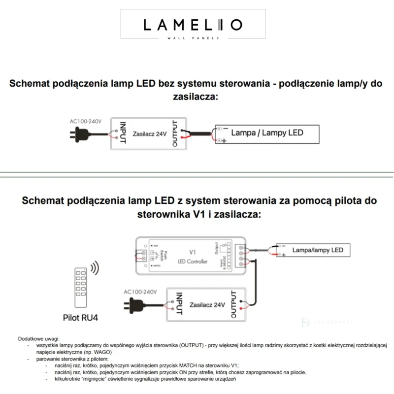 lampy led do lameli lamelio - zasilacz pilot