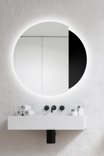 Lustro okrągłe Sofia Black LED