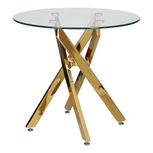 Stolik kawowy Amber 60cm transparentny/złoty