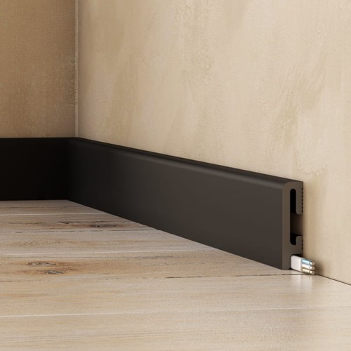 Listwa przypodłogowa czarna 6 cm PF060B DuroFit