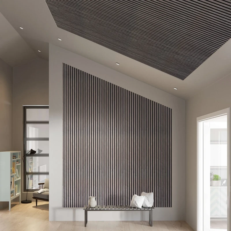 Akupanel 60x240 cm Dąb Biały - lamele na czarnym filcu Woodupp.webp