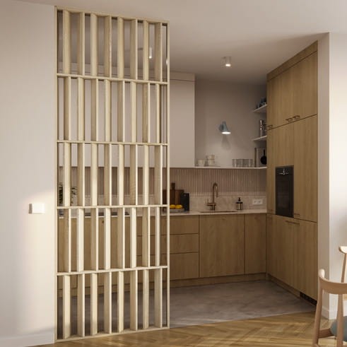 Ścianka z lameli Japandi - Dąb Sonoma - gotowy zestaw L3D