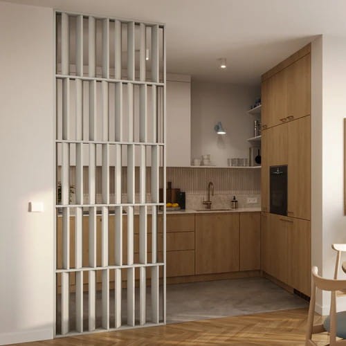 Ścianka z lameli Japandi - Piaskowy Beż Kaszmir - gotowy zestaw L3D