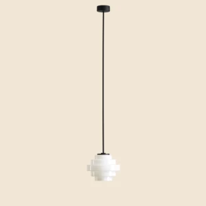 Lampa wisząca ze szklanym kloszem Plafon Filo Milky L (fi 14)