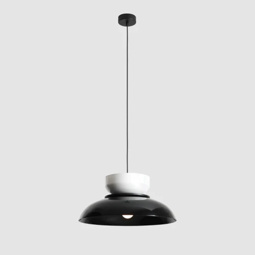 Lampa wisząca Aldo Dark Black Gloss + White Gloss (47+ 23+ wood)