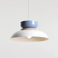 Lampa wisząca Aldo Light White Gloss + Dusty Blue (47+ 23+ wood) 2
