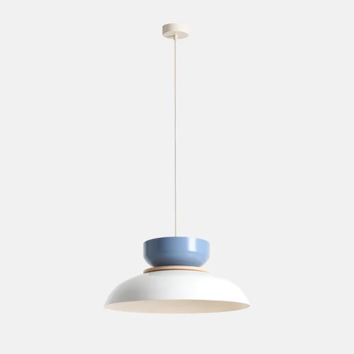 Lampa wisząca Aldo Light White Gloss + Dusty Blue (47+ 23+ wood)