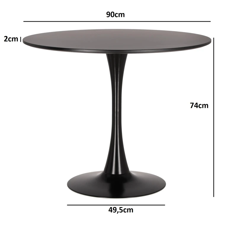 Stół Simplet Skinny Black 90cm 4