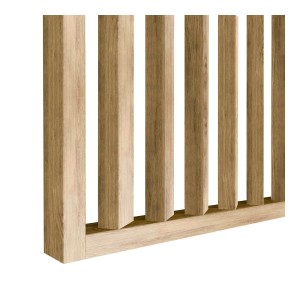 Ścianka z lameli ułożonych skośnie - Dąb Naturalny 3x6cm - gotowy zestaw 41-281cm LEO