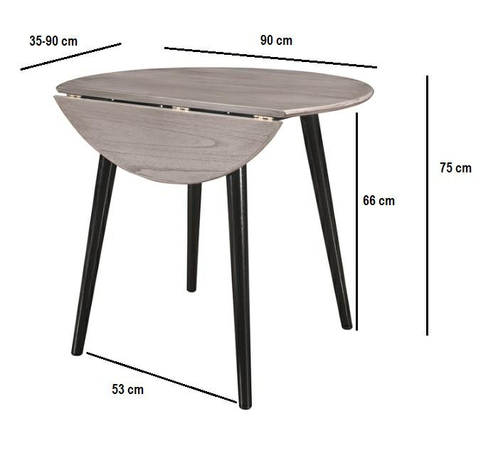 Stół Drop składany 90cm dąb rustykalny 4