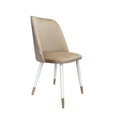 Krzesło tapicerowane Goya noga biało-złota metalowa