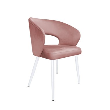 Krzesło tapicerowane Aura noga biała metalowa