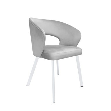 Krzesło tapicerowane Aura noga biała metalowa profil
