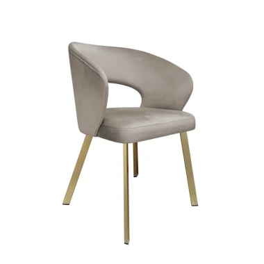 Krzesło tapicerowane Aura noga złota metalowa profil