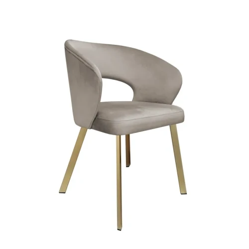 Krzesło tapicerowane Aura noga złota metalowa profil