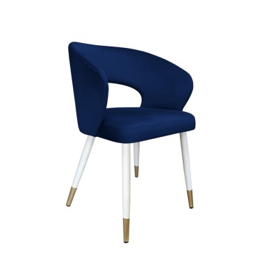 Krzesło tapicerowane Aura noga biało-złota metalowa