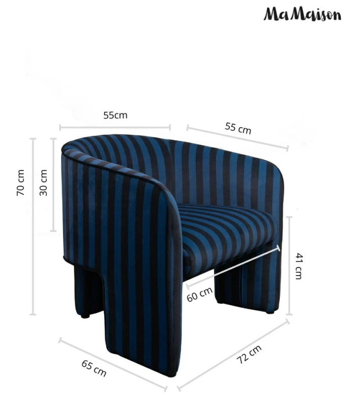 MaMaison fotel JOLIE niebieski / czarny 10
