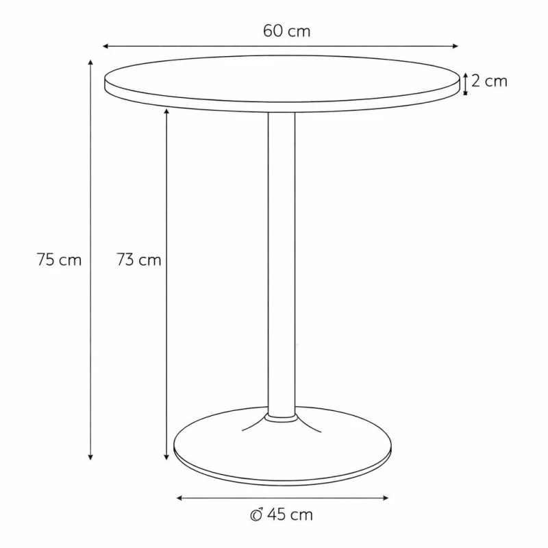 Stół Hvar 60cm czarny 4
