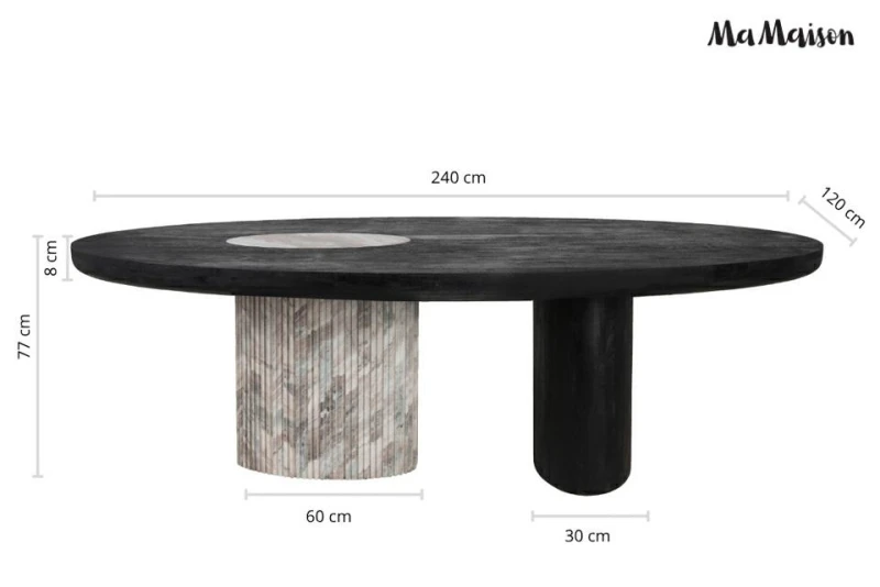 MaMaison stół jadalniany ATLANTE 240      marmur / drewno mango 10