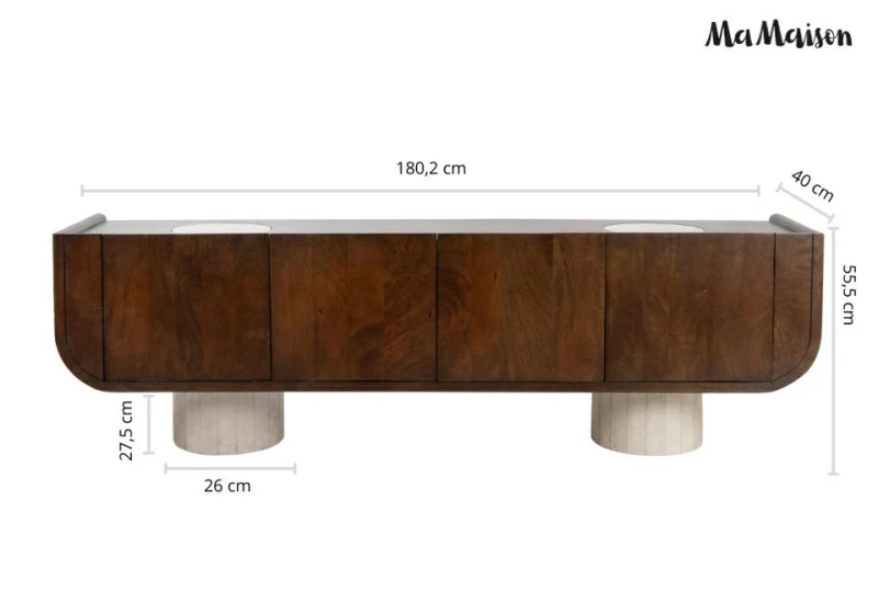 MaMaison szafka RTV PAGODA 180 brązowa    / drewno mango 11