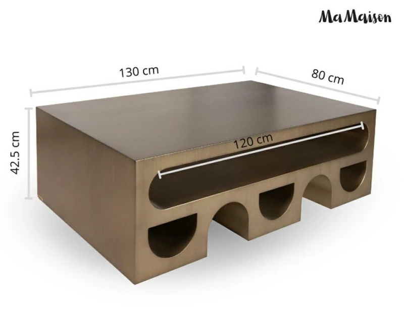 MaMaison stolik kawowy VECTOR 130         szczotkowane złoto 10