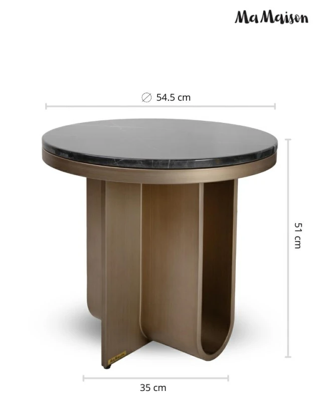 MaMaison stolik kawowy HARPER 55 złoty    / czarny marmur 12
