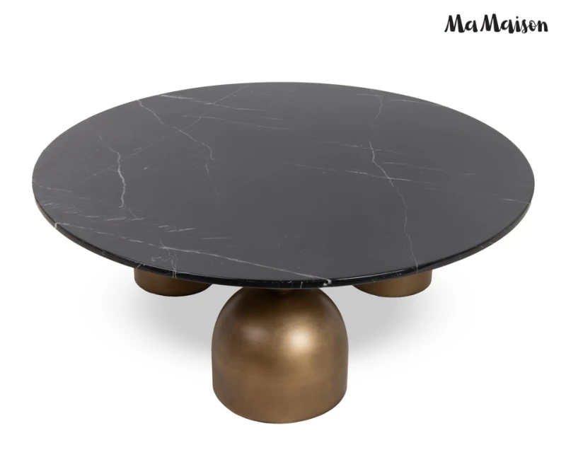 MaMaison stolik kawowy RINGO 110 złoty    / czarny marmur 1