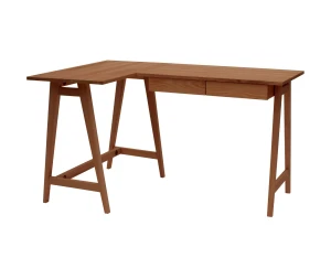 Biurko z szufladami narożne Luka 135 × 85 cm – bejca dąb