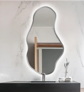Lustro Organiczne Tora Silver z podświetleniem LED