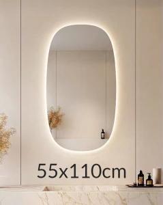 Lustro 55x110cm podświetlane LED Glow owal Libre (LP-77)