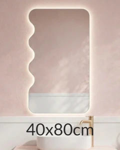 Lustro 40x80cm podświetlane LED Glow Wavy (LP-78)