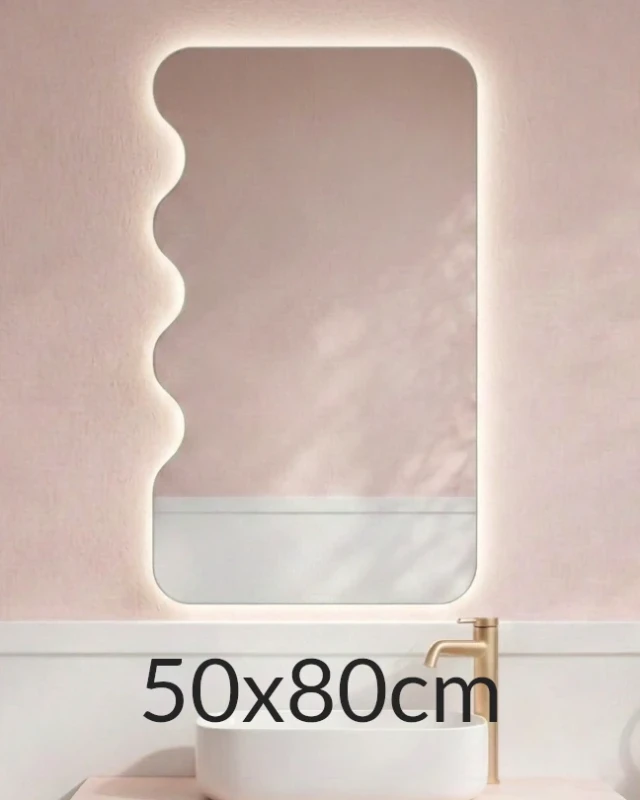 Lustro 50x80cm podświetlane LED Glow Wavy (LP-78).webp