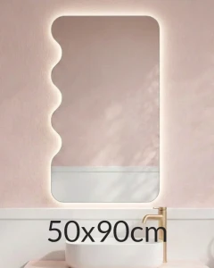 Lustro 50x90cm podświetlane LED Glow Wavy (LP-78)
