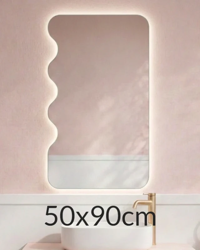 Lustro 50x90cm podświetlane LED Glow Wavy (LP-78).webp