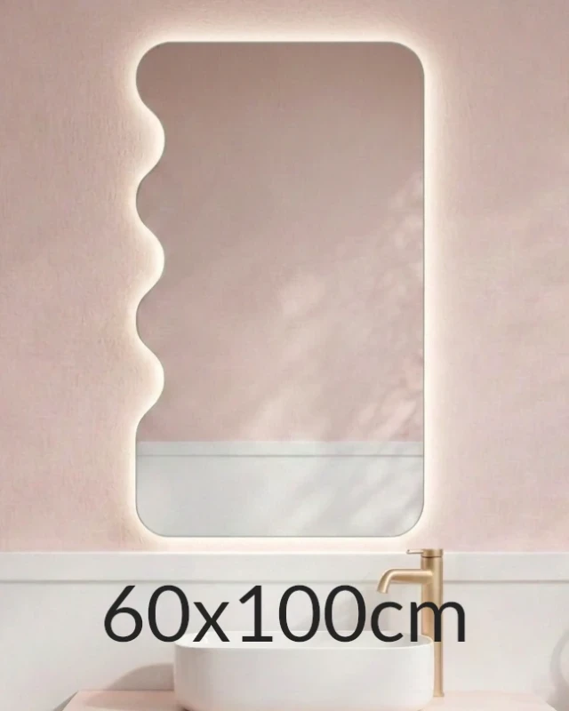 Lustro 60x100cm podświetlane LED Glow Wavy (LP-78).webp